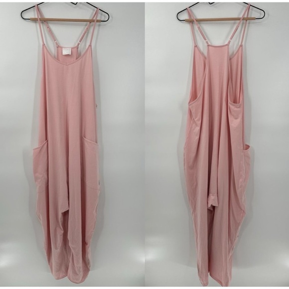 Free People FP Movement x Hatch Hot Shot Maternity Onesie Sepia Rose Pink Size L - Picture 7 of 8